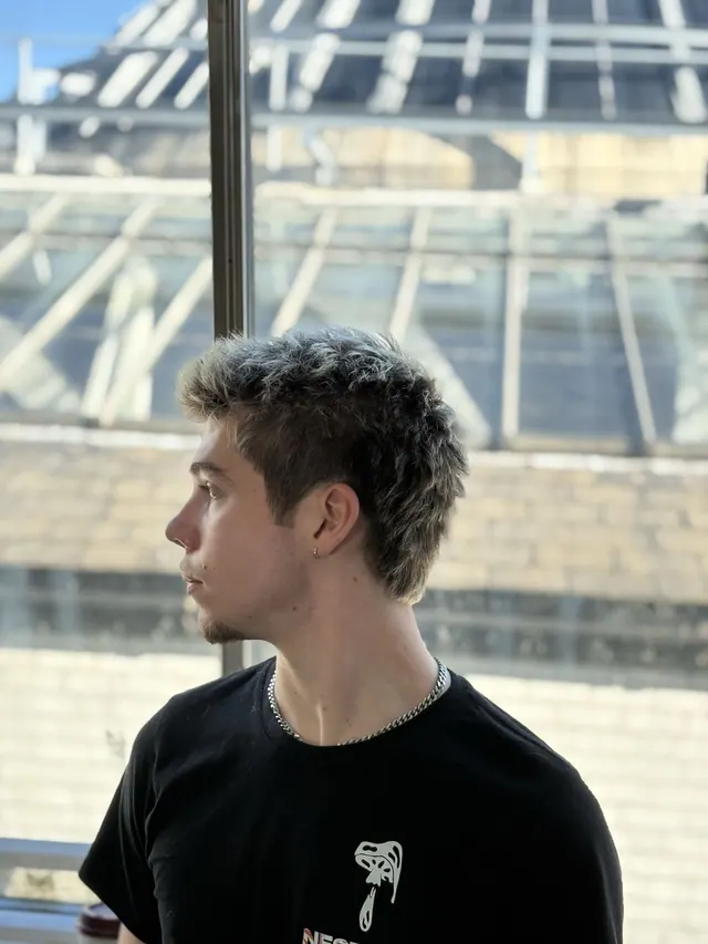 A textured messy cut